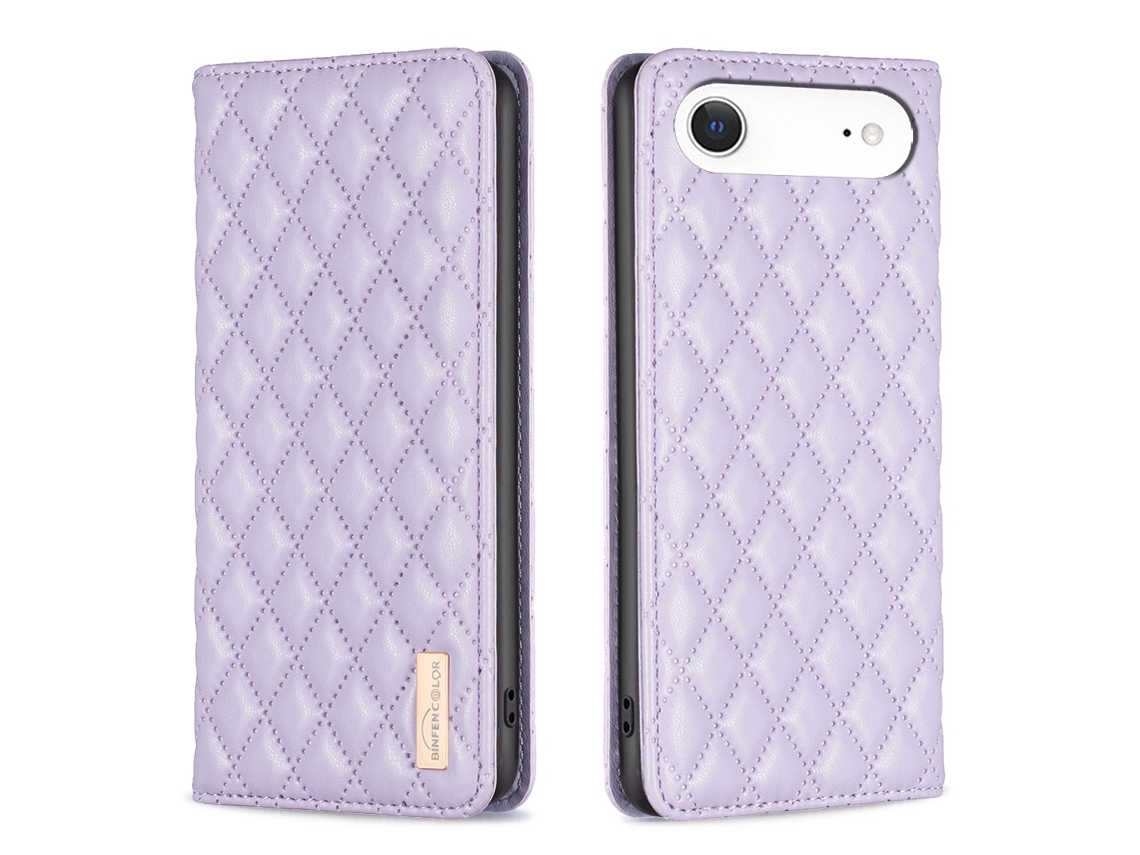 Capa Binfn Para Iphone Air Com Fecho De Diamante Em Couro Roxo