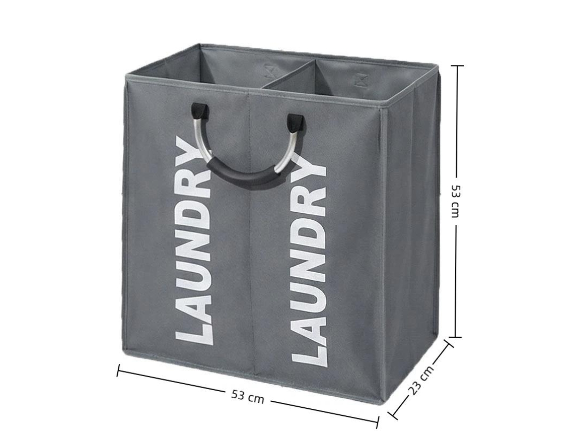 Cesto De Roupa Dobrável E Impermeável Com 1/2/3 Compartimentos Para Separação De Roupas, Para Organizar E Guardar Roupa Suja De Forma Prática