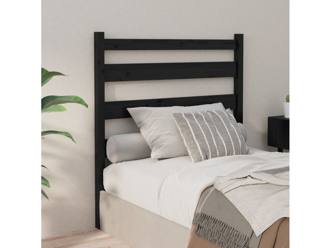 Cabecero 106x4x100 cm Pino Macizo Negro