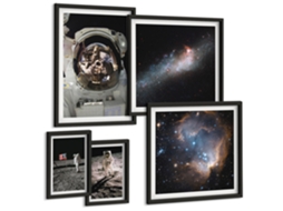 Conjunto De Pinturas Pouso De Astronautas Na Lua Espelharte (5 Peças)
