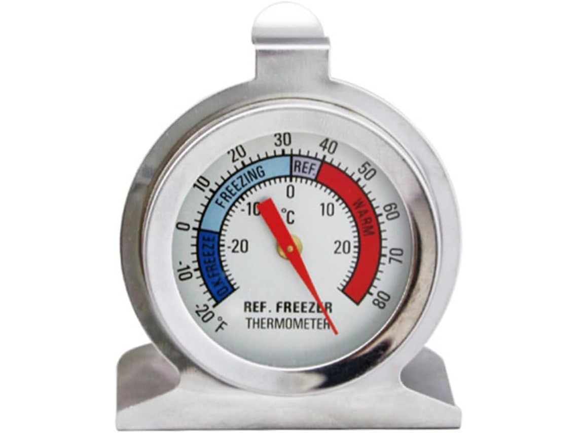 Lurelia Termómetro Analógico, 4 Peças, Para Frigorífico E Congelador, Aço Inoxidável