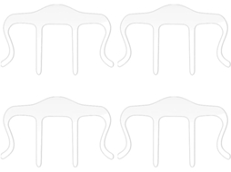 Conjunto de 4 alfinetes de acrílico transparente para fixar páginas de revistas, receitas e livros. Design compacto ideal.