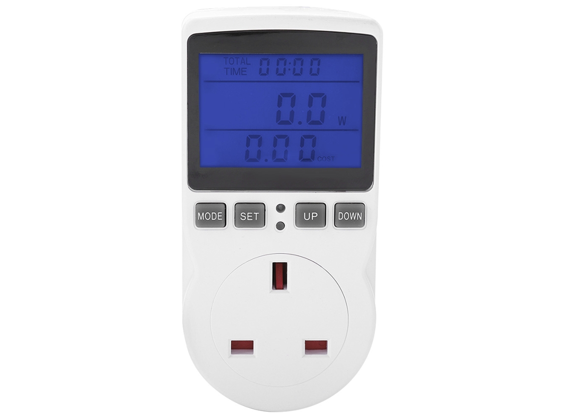 Laxiscreed Tomada De Energia Com Retroiluminação Azul E Função De Alarme De Consumo De Energia