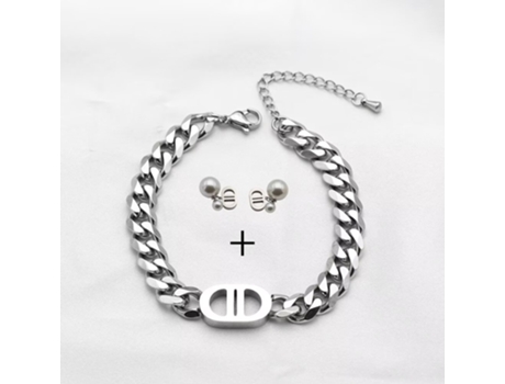 Conjunto De Corrente Cubana Em Aço Titânio Estilo Hip Hop Chbb Com Polimento Fino Que Não Desbota, Presente Ciel Bleu