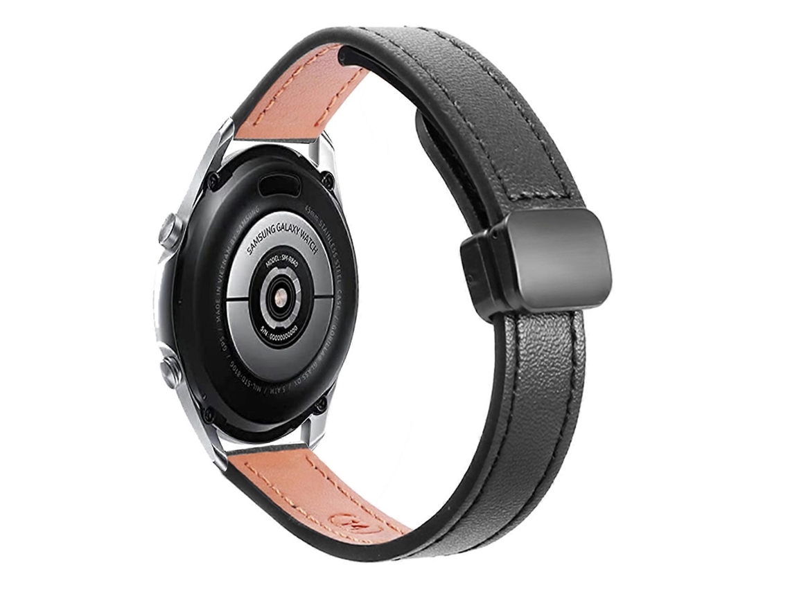 Pulseira De Relógio Em Couro De Microfibra Com Fecho Magnético Fino De 22 Mm