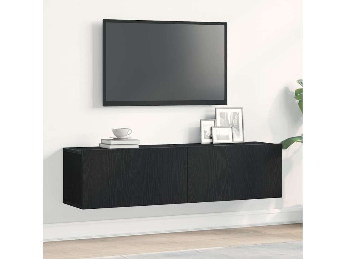 Vidaxl Móvel De Tv 120x30x30,5cm Derivados De Madeira Carvalho Preto