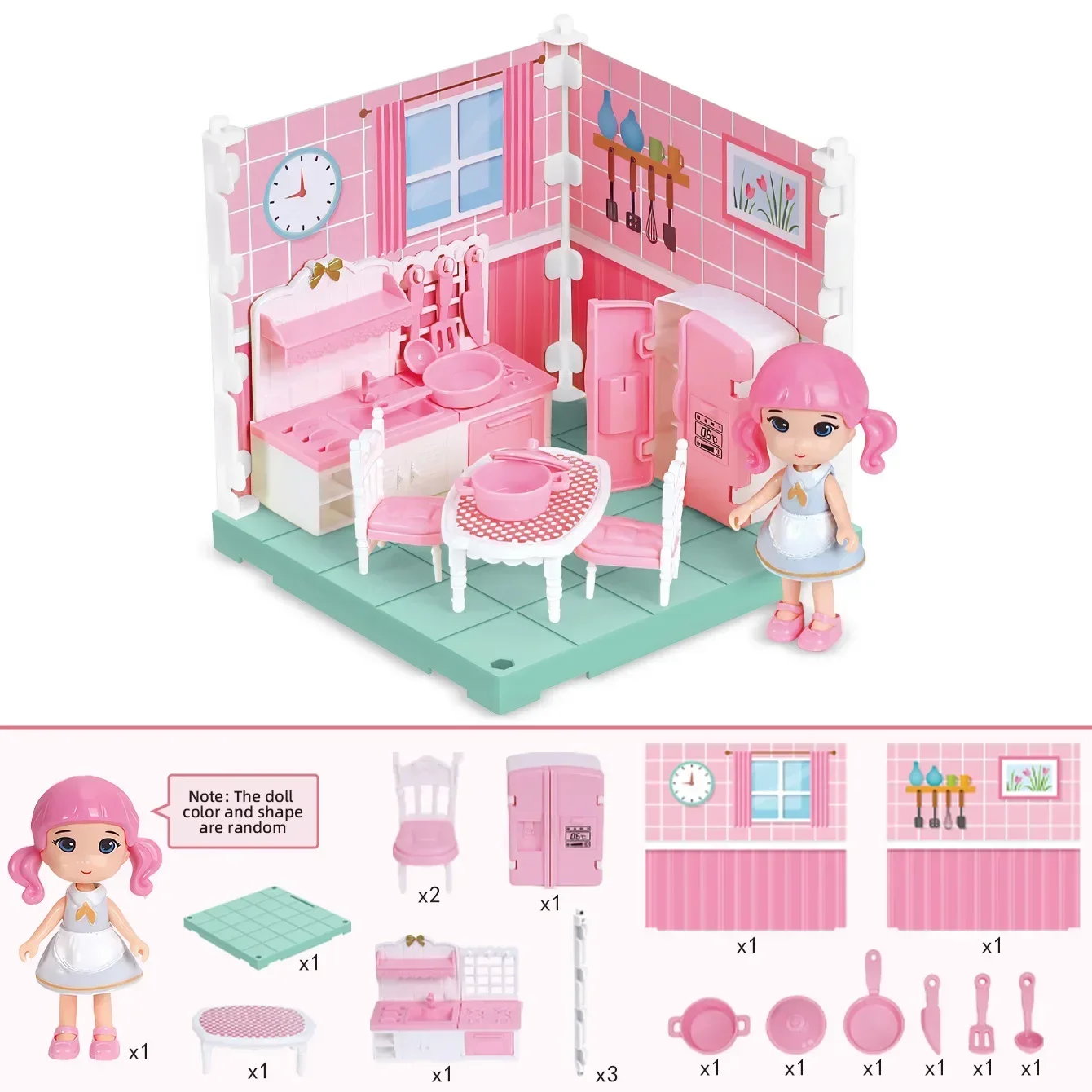 Casa de Bonecas em Miniatura com Móveis Realistas, Brinquedos para Brincar de Faz de conta, Presentes para Crianças e Meninas. MDUG