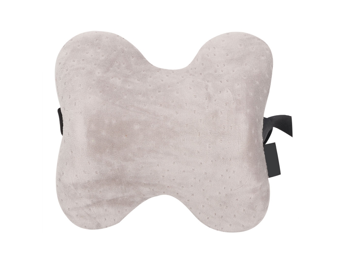 Lurelia Almofada Viagem, Espuma Viscoelástica, Formato U, Apoio Pescoço, Ajustável, Cores Rosa/cinzento, 19x19x7cm, Aprox. 19197cm
