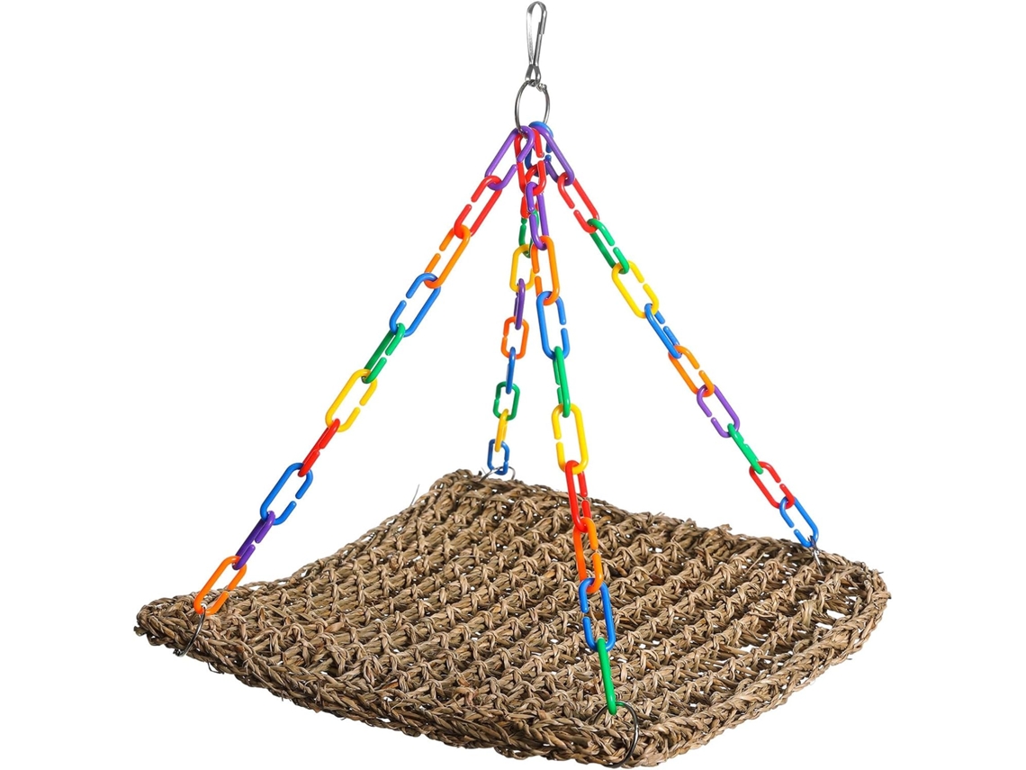 Rede De Tecido Natural, Para Periquitos, Brinquedo Para Roer, Gaiola Em Formato De Copo, Corda Para Diversas.
