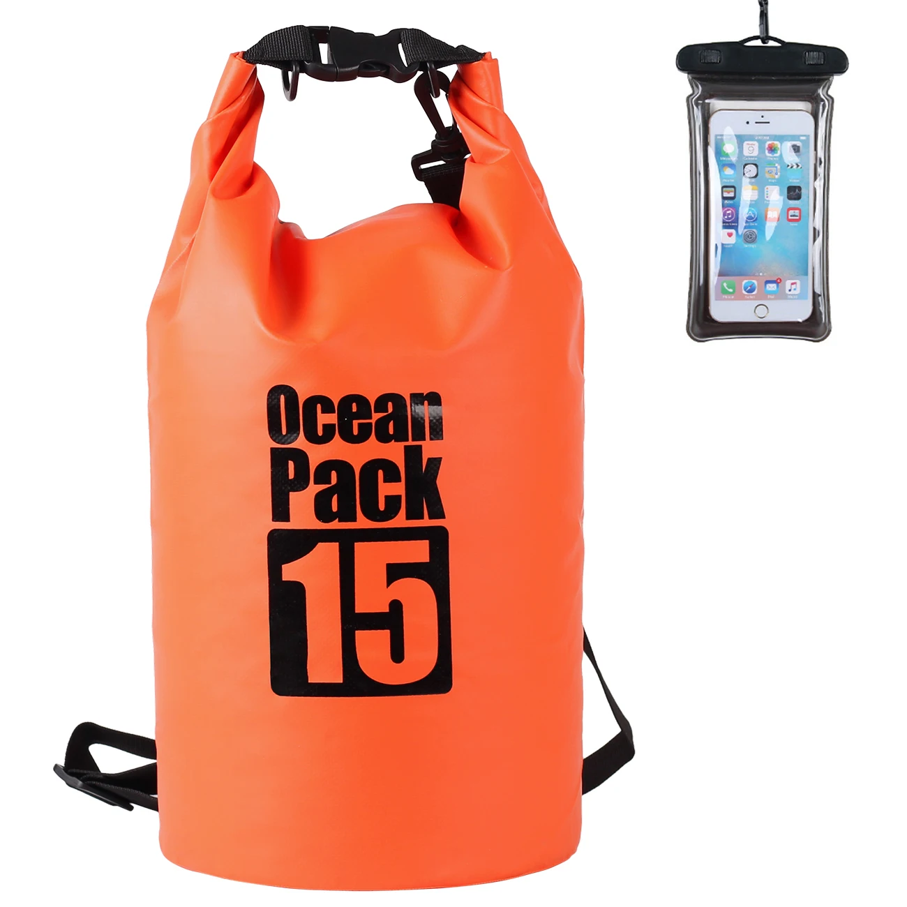 (laranja, 15l) Bolsa De Armazenamento Externa Impermeável Em Pvc, Adequada Para Caiaque, Rafting, Camping Na Praia, Caminhadas, Etc.