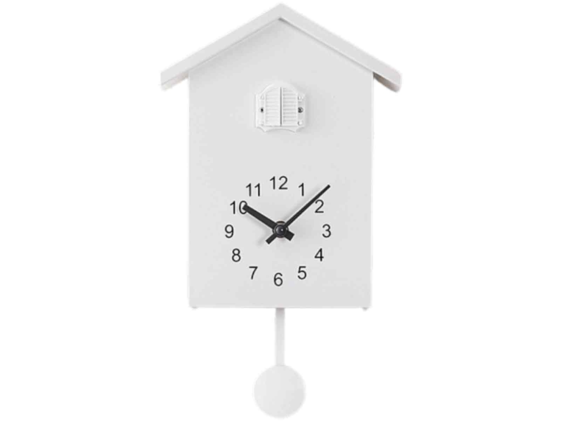 Relógio Cuco Com Animação De Pêndulo, Fino Acabamento, Relógio De Parede Nórdico De Precisão Com Design De Casa De Pássaros E Visor Duplo, Felicidade