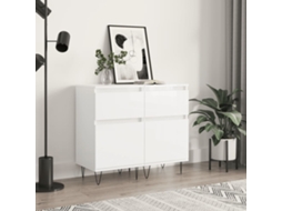 Vidaxl Aparadores 2 Pcs 40x35x70 Cm Deriv. De Madeira Branco Brilhante