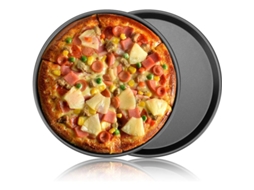 2026 bandeja para Assar Pizza de 11 Polegadas Antiaderente, 2 Peças de Aço Carbono Redondas para Forno, Bolos e Biscoitos