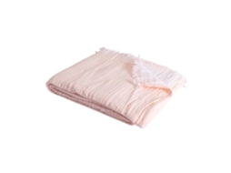 Manta Xadrez Rosa Pálido 100% Algodão Com Franjas 130x170cm Bitald