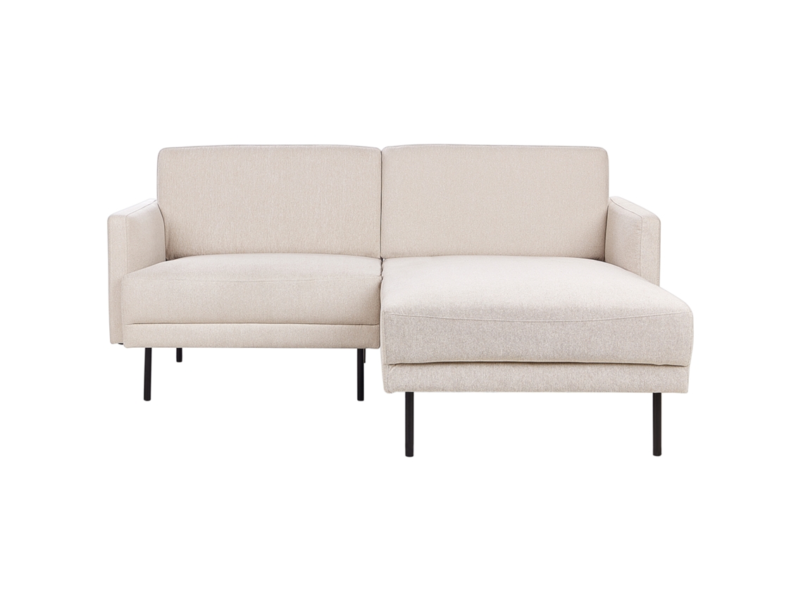 Sofá de Esquina BELIANI Breda de Tecido Creme Claro 192x155x85