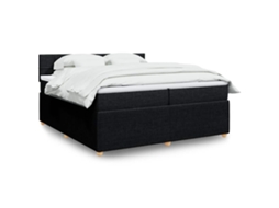 Vidaxl Cama Com Molas/colchão 200x200 Cm Tecido Preto