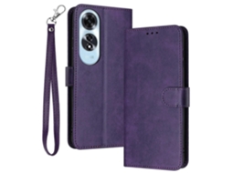 Compre Capa De Celular Oppo A60 4g Em Couro Pu Com Suporte Tipo Carteira E Flip, Roxa