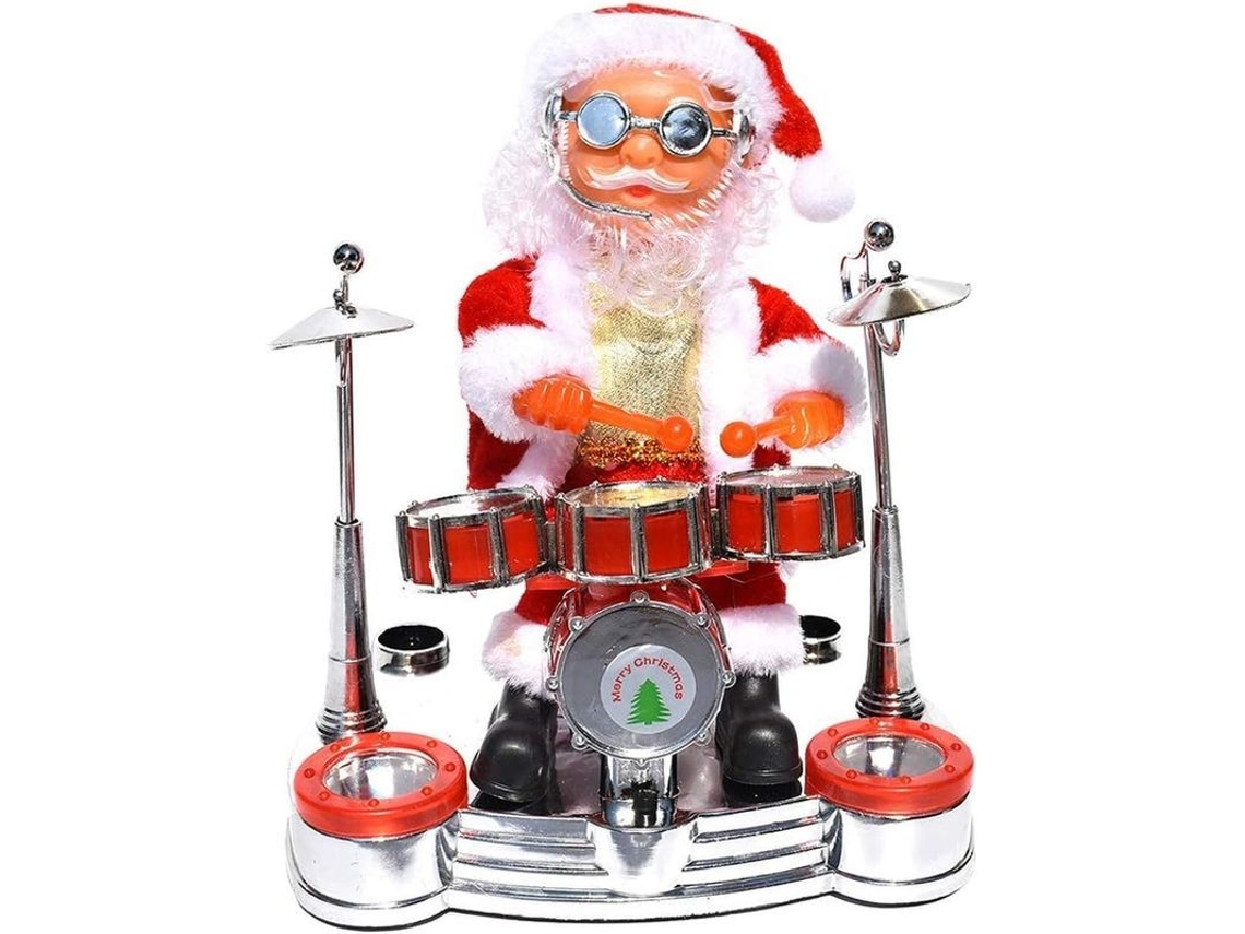 Boneco De Papai Noel Dançante Cantor Com Tambor Musical Elétrico Decoração De Natal Presente Para Crianças
