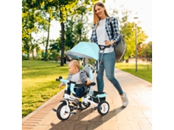 Tricycle 6 En 1 Pour Enfants, Auvent, Ceinture De Sécurité 5 Points, Rangement, Repose-pieds, Frein, 1-5 Ans, Vert