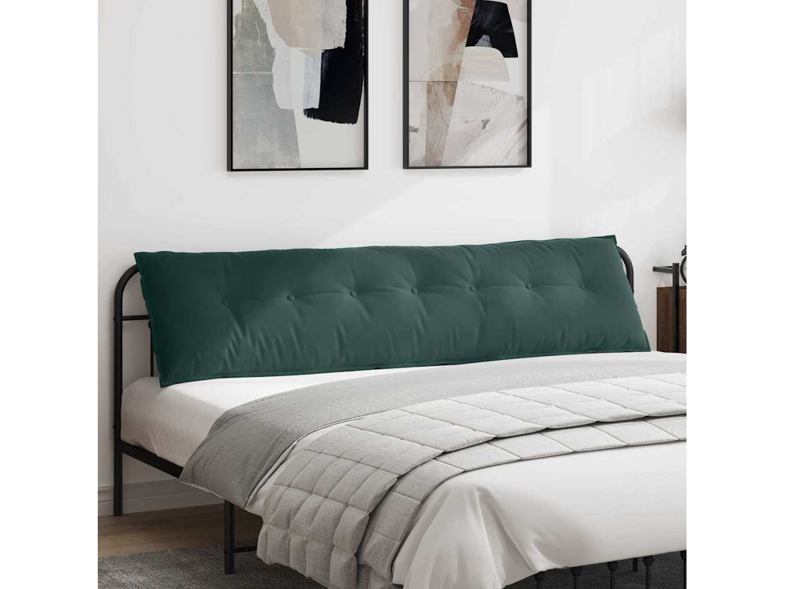 Vidaxl Travesseiro Para Costas Verde-escuro 200 X 50 Cm