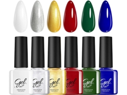 Conjunto de esmaltes Natalino, secagem rápida, 6 unidades.