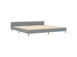 Conjunto 1 Estrado De Cama Plataforma Vidaxl Cinzento-claro Tecido (200 X 200 Cm)
