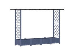 Conjunto 1 Canteiro De Jardim Elevado Vidaxl Cinzento Polipropileno (203 X 40 X 121 Cm)