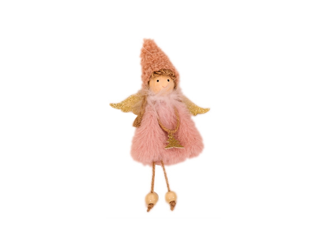 Laxiscreed Enfeite De Anjo De Natal Pink Com Pingente De Contas Para Decorações Natalícias