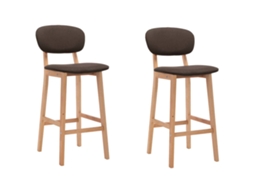 Vidaxl Bancos De Bar 2 Pcs Tecido Castanho