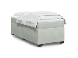 Vidaxl Cama com Molas/colchão 90x190 Cm Veludo Cinza claro