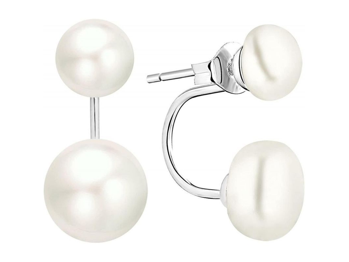 2026zentro-orejas De Perlas Dobles Plata 925 Perlas De Agua Dulce 7mm/9mm Regalo Para Mujer