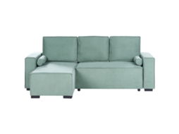 Sofá Esquinero Beliani Edane De Tela Verde 232x150x94