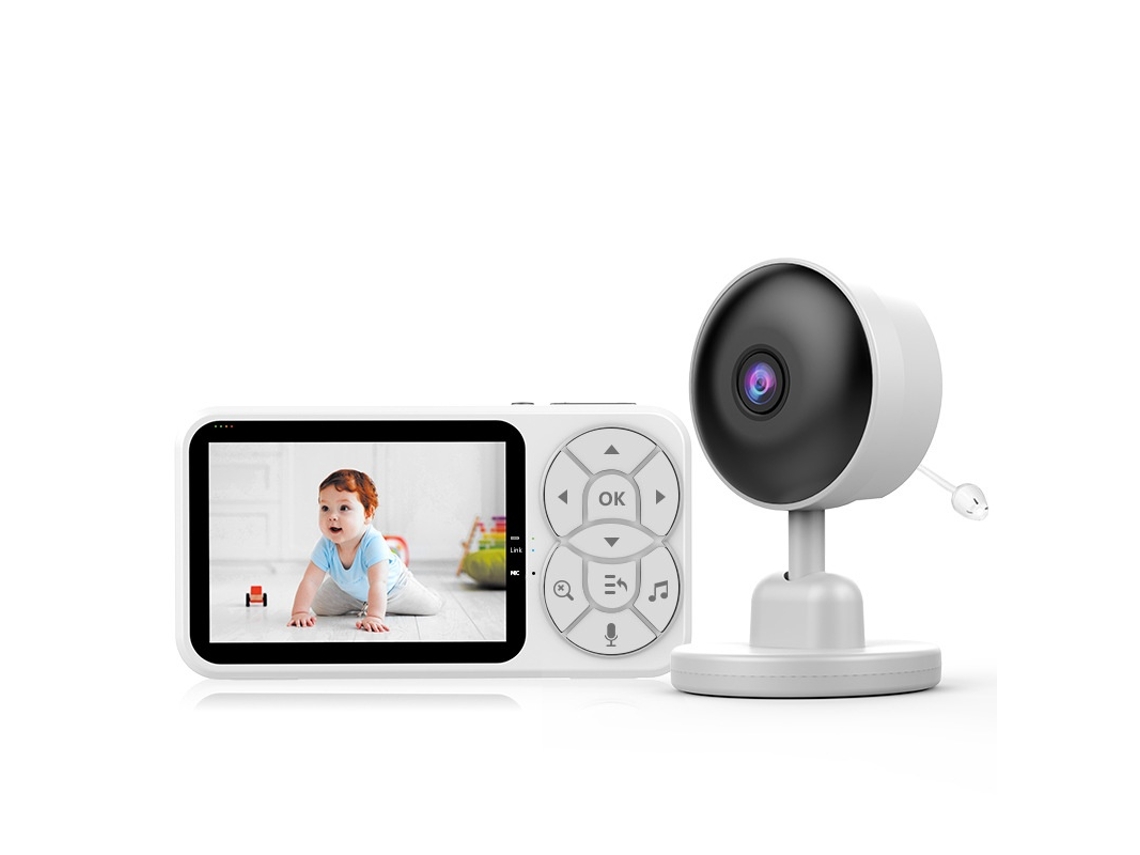 Monitor De Bebé Com Câmara Hd E Ecrã De 5 Polegadas, 3,5 Polegadas E Lcd, Para Vigilância Do Sono Infantil Tressino
