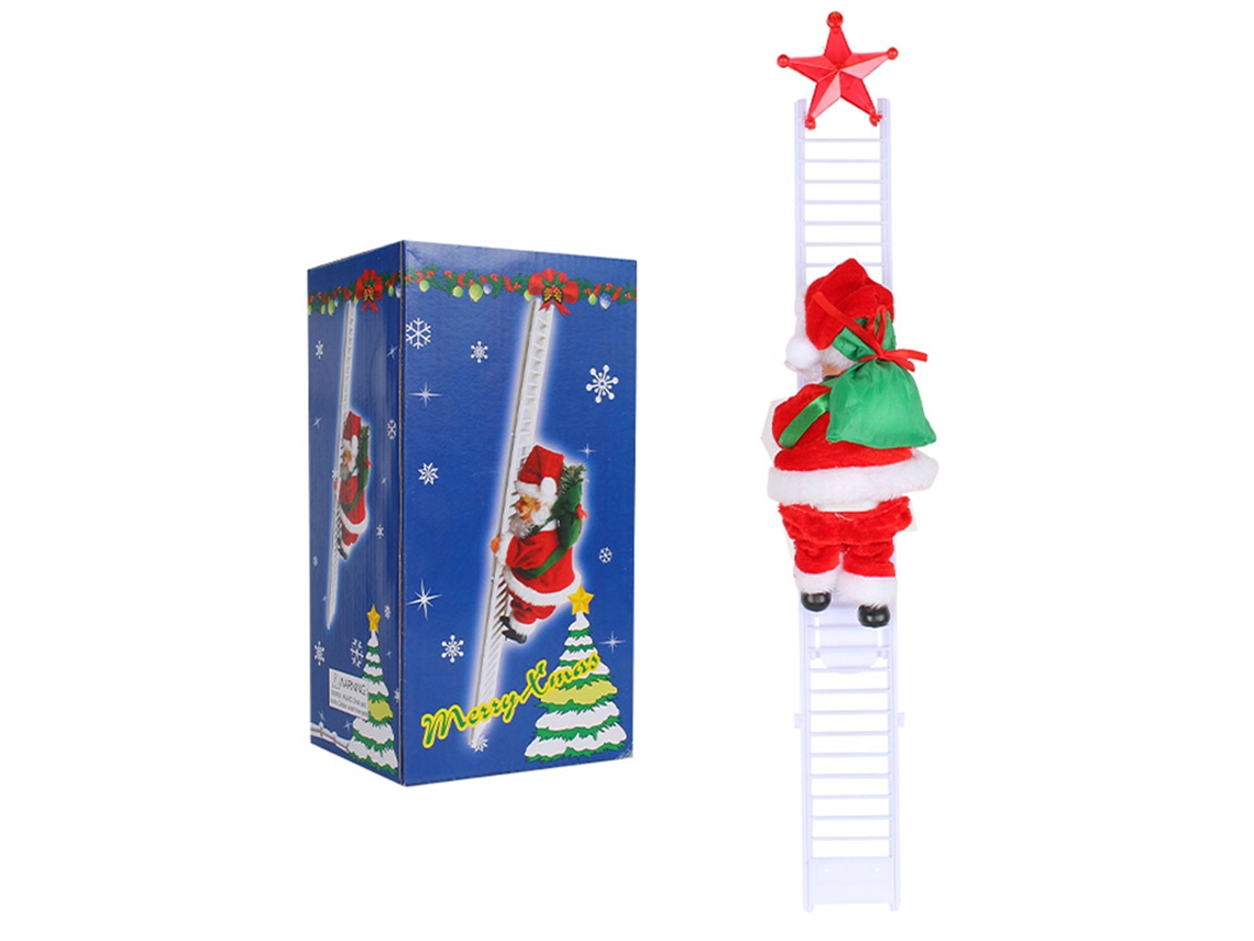Boneco Papai Noel Elétrico Escalador Brinquedo Natal