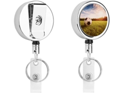 Porta Crachá Retrátil Em Formato De Bola Futebol, Porta Crachás Divertido Enfermeiras Com Clipe Chaveiro, Porta