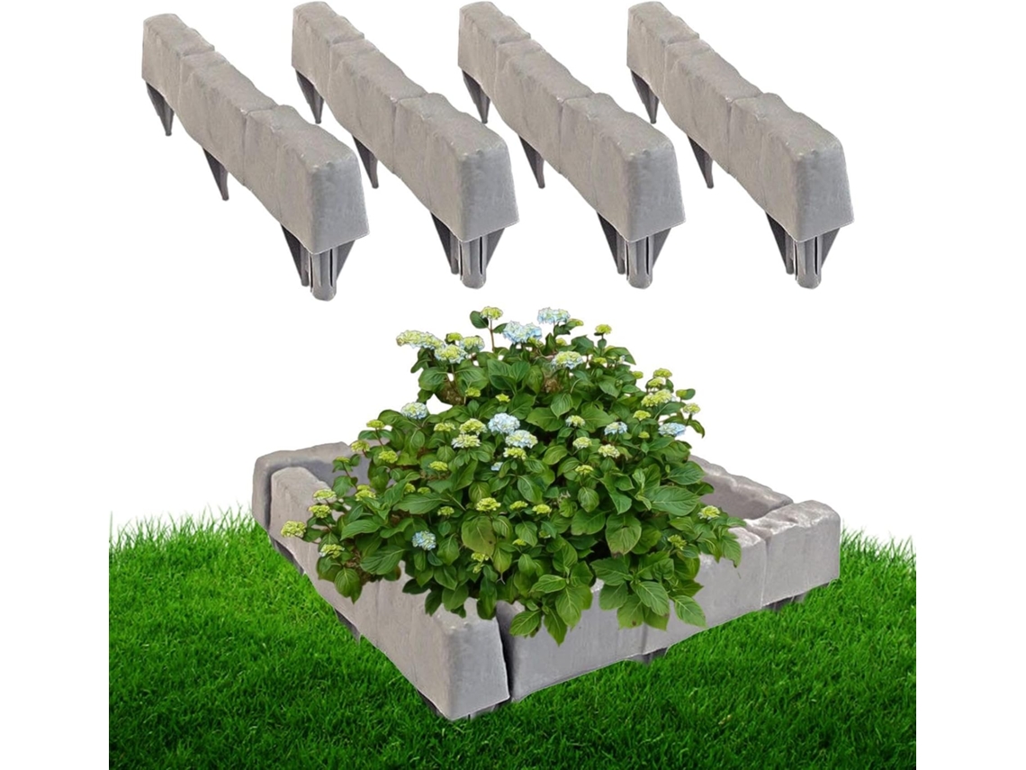 Bordas de Pedra Artificial para Jardinagem Bordas de Pedra Natural para Canteiros de Flores Sem Escavação, 8 CHABERLU
