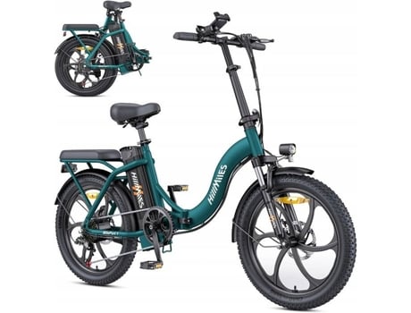 Bicicleta Elétrica Dobrável Hillmiles Mileport 1 Autonomia 60km Motor 250w Bateria 36v13ah Pneus 20 Polegadas Bicicleta Vtc Verde