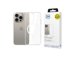 Capa De Tpu Magcase Transparente 3mk Para Apple Iphone 15 Pro Protetora Antiderrapante