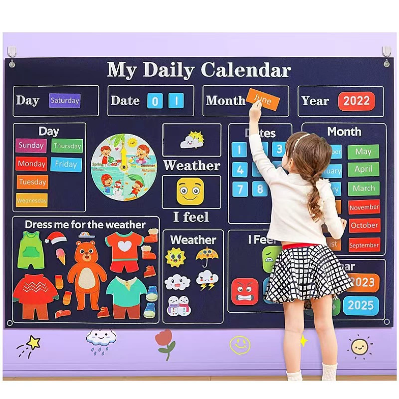 Quadro de Feltro Montessori para Bebês, Livro de Histórias Busy Cambrian Apprentice, Sistema Solar, Chave de Encaixe BRILVIBERA