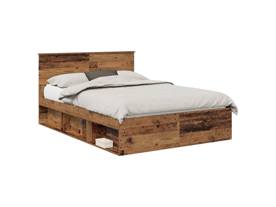 Estrutura da Cama com Cabeceira Madeira Antiga 150x200 cm MAISON EXCLUSIVE