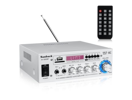 Amplificador SUNBUCK Som Potência Hifi Bluetooth Audio Stereo Amp Fm