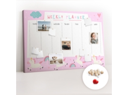 Quadro De Cortiça Com Impressão Planeador Semanal Infantil Para O Corredor Espelharte (120x80 Cm)