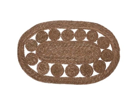 Alfombra Tapete Oval Vegetal 80x50 Cm Hs