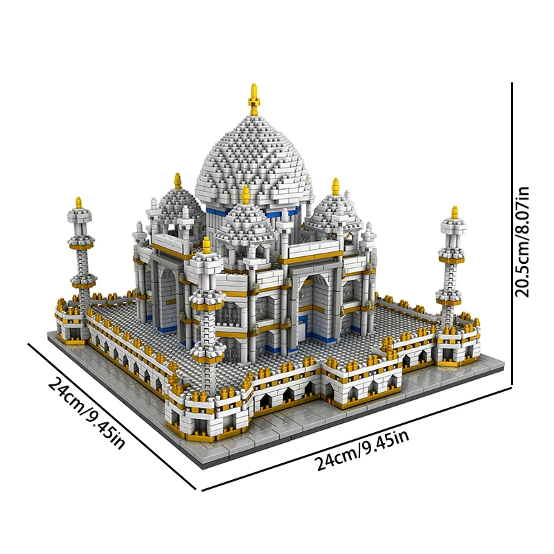 Conjunto de Blocos de Construção Mundialmente Famoso : Modelo do Castelo Taj Mahal MDUG (3950 Peças)