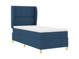 Conjunto 1 Cama Box Vidaxl Azul Tecido (200 X 100 Cm)