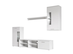 Conjunto de Móveis de Sala de Estar Airam Branco 230X200Cm SALDOSYSTOCKS