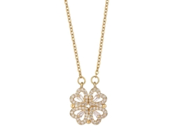 Colar Feminino, Pingente em Forma de Coração, Aço Inoxidável Folheado a Ouro. ZYBLSSBB
