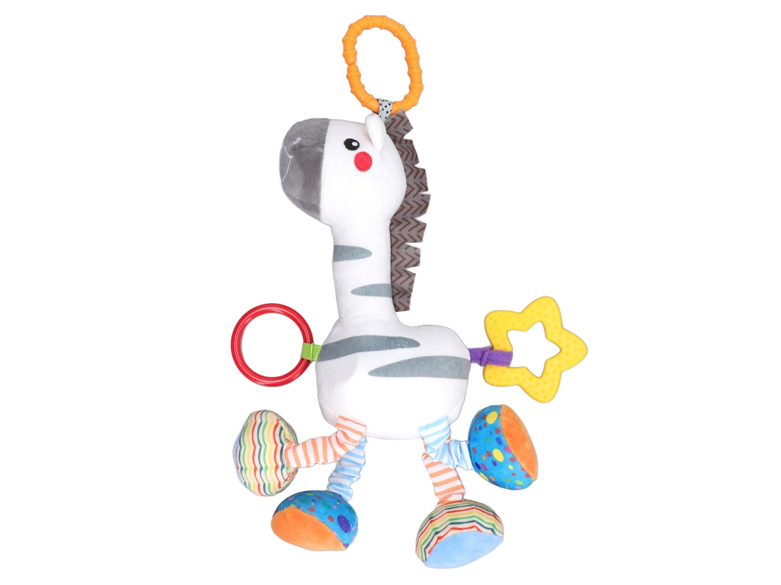 Mali brinquedo de Chocalho Pendente para Bebê Zebra Suave com Sons Crinkle e Squeaky para Carrinho