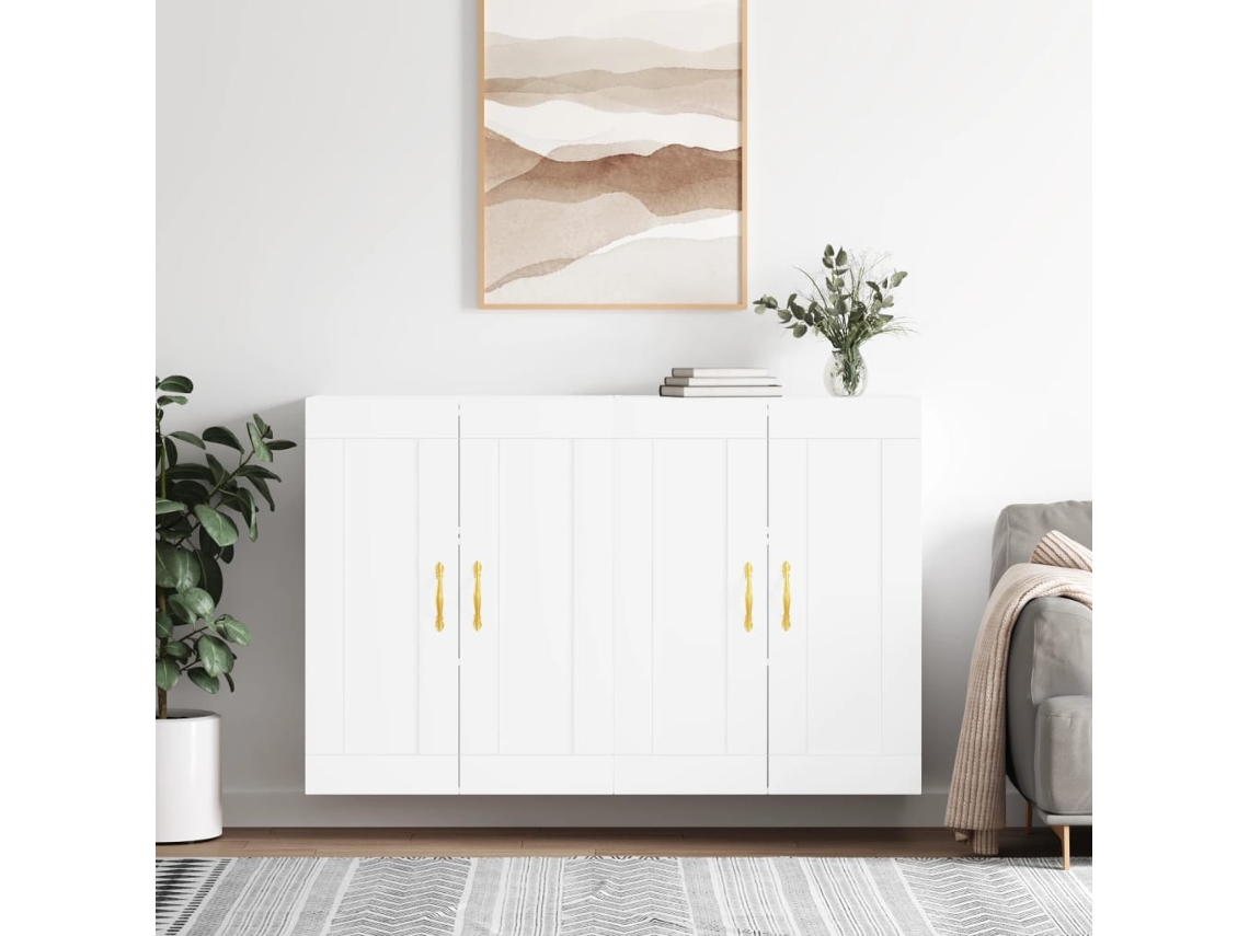 Vidaxl Móveis De Parede 2 Pcs Derivados De Madeira Branco