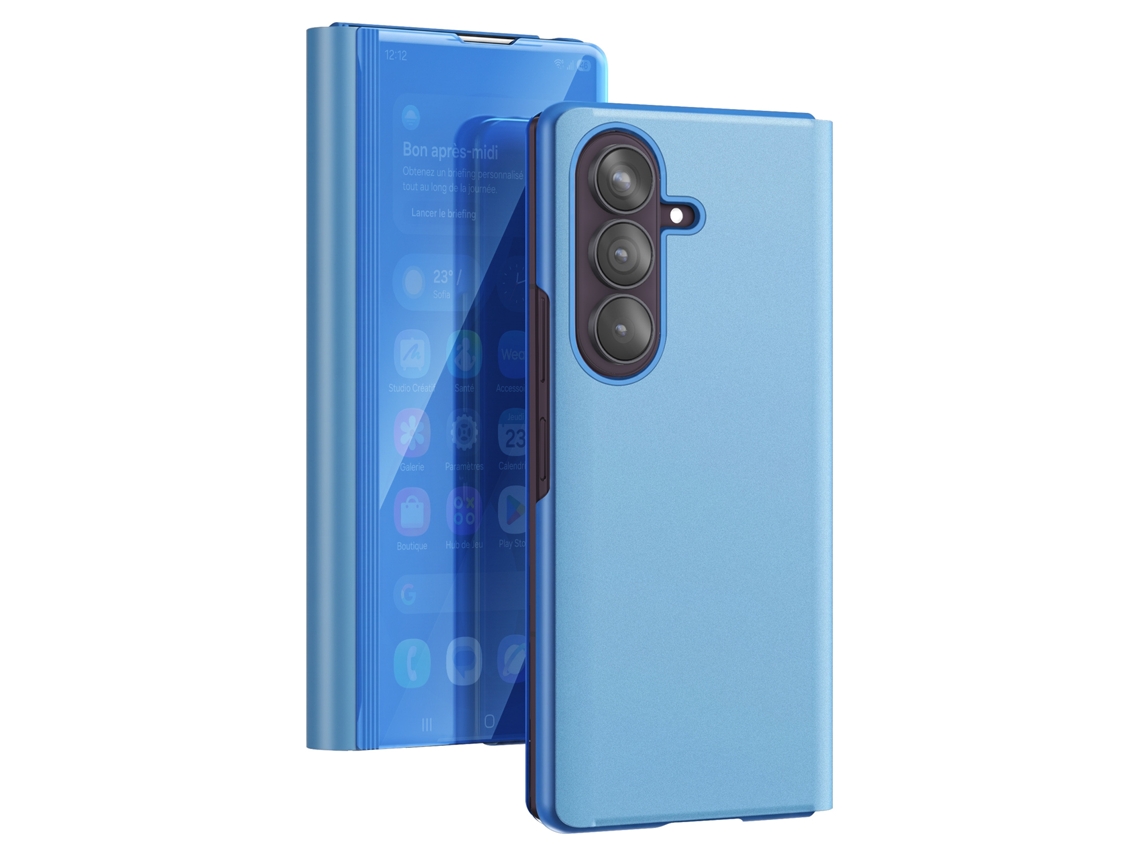 Capa De Livro Espelho Galaxy Z Fold8 Ultra Efeito Pele Com Suporte